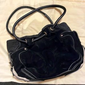 Cole Haan black suede and leather bag